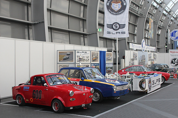 Techno Classica Essen 2012 - Impressionen - rennsportliche Glas-Fahrzeuge auf dem Stand des Glas-Club International
