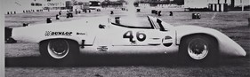Testtag in Brands Hatch 1968, das Dach fehlt zu diesem Zeipunkt noch, da das Auto sich noch in Entwicklung befand