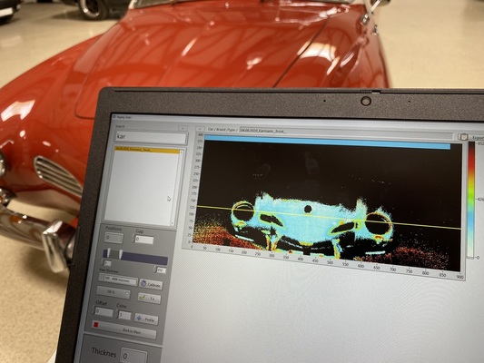Thermografie an einem Karmann-Ghia