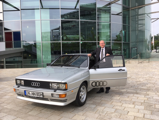 Thomas Frank, Head of Audi Tradition and Auto Union GmbH until December 31, 2020, and the legendary "Ur-quattro"