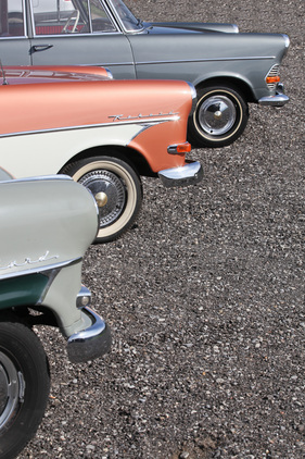 Three generations of Opel Rekord - Olympia Rekord from 1956, Rekord Ascona from 1959 and Rekord P2 from 1962 (1956)