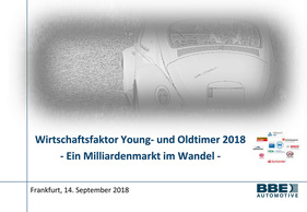 Titelblatt der Studie "Wirtschaftsfaktor Youngtimer- und Oldtimer 2018 - Ekin Milliardenmarkt im Wandel" Titelblatt der Studie "Wirtschaftsfaktor Youngtimer- und Oldtimer 2018 - Ekin Milliardenmarkt im Wandel"