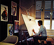 Tom Tjaarda bei der Arbeit am Zeichentisch