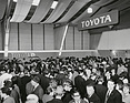 Toyota (1967) - the Toyota stand at the 1967 Geneva Motor Show is almost overrun