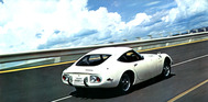 Toyota 2000 GT (1968) - auf dem Höchstgeschwindigkeitskurs - Abbildung aus dem Verkaufsprospekt 1968