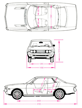 Toyota Celica 1600 ST (1972) - Abmessungen