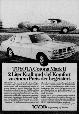 Toyota Corona Mark II (1976) - Werbung - 2 Liter Kraft und viel Komfort