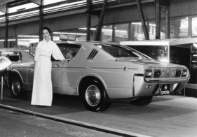 Toyota Crown 2000 am Genfer Automobilsalon 1972 - das Heck wirkt bei der Coupé-Ausführung sehr lang