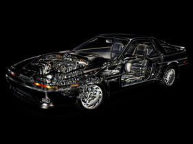 Toyota Supra (1987) - mit Targadach, ein US Modell - Durchsichtszeichnung (1987)