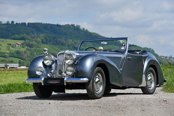Image: Triumph 1800 Roadster (1947) - as lot 136 at the "Gstaad Classic Car Auction" of the Oldtimer Galerie Toffen on December 29, 2023