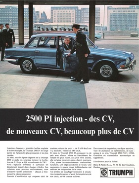 Triumph 2500 PI (1969) - Werbung aus dem Jahre 1969 -