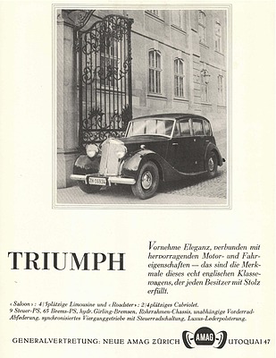 Triumph Saloon (1947) - Werbedarstellung aus dem Jahre 1947