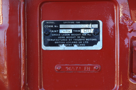 Triumph Spitfire 1500 (1977) - Chassis-Kennzeichen