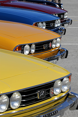 Triumph Stag at the British Car Meeting 2011 in Mollis - English cruiser in different colors