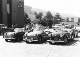 Bild Triumph TR 3 (1959) - am Treffen der FNA (Freunde nostalgischer Autos) im Seedammcenter - vermutlich 1981