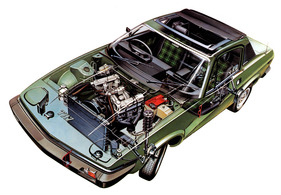 Triumph TR 7 (1978) - Durchsichtszeichnung - das Sonnendach war eine Aufpreis-Option