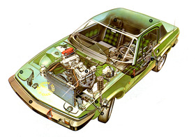 Triumph TR 7 (1978) - Durchsichtszeichnung Triumph TR 7 (1978) - Durchsichtszeichnung