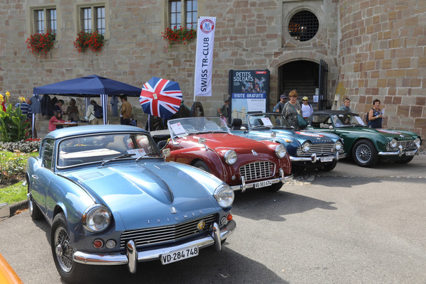 Triumph war Ehrenmarke, hier mit GT6 und TR-Modellen zu sehen - 29. Swiss Classic British Car Meeting Morges 2021