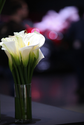 Trotz all der LCD- und Computertechnik - richtige Blumen gibt es immer noch - Genfer Automobilsalon 2019