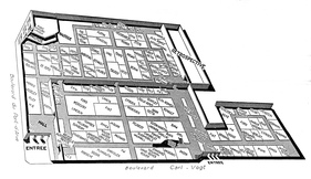 Übersichtsplan / Hallenplan Genfer Automobilsalon 1955