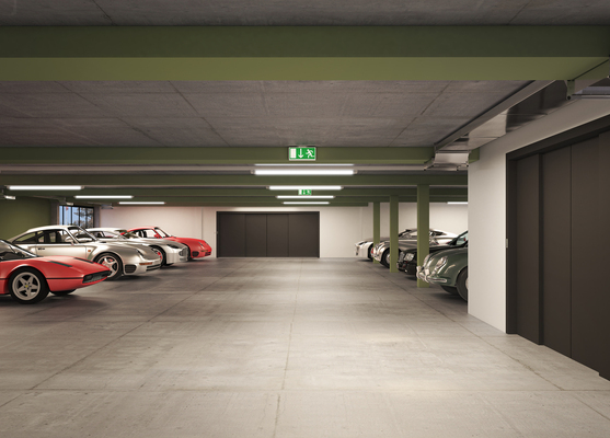 Bild Über 100 Parkplätze bietet das Oldtimerzentrum Fahreinheit in Grüningen