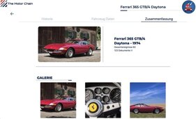Übersichtsseite einer digitalen Oldtimer-Dokumentation auf «The Motor Chain»