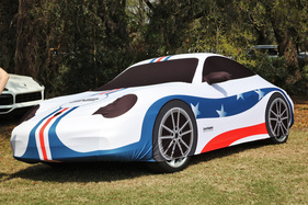 Und was hat sich hier in unsere Bildergalerie verlaufen? Kein Porsche – sondern nur dessen originelle Schutzhülle, die Eignern umfangreicherer Sammlungen das Identifizieren einzelner Exponate erleichtern dürfte.