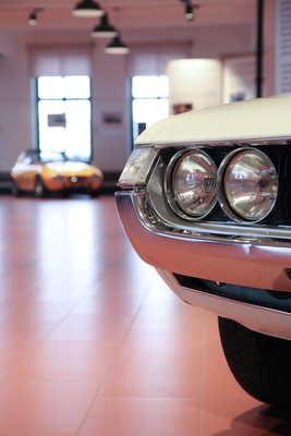 Unverkennbar die Doppelscheinwerfer der Celica, im Hintergrund der Toyota Sports 800 - 50 Jahre Toyota Schweiz Sonderschau