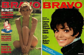 Uschi Glas auf den Titelbildern von "Bravo" in den Jahren 1969 und 1973