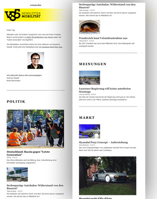 V85 - Mobilitäts-Newsletter des TCS Zürich