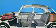 VW 1200 (1964) - Der VW Käfer ist so beliebt, weil er für vier Personen Platz hat, .... und das Reisegepäck dazu - aus einem Verkaufsprospekt von 1964