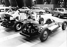 Image: VW 1302 S at the Geneva Motor Show 1972 - Volkswagen shows progress and continuity in chassis development - left 1302 S from 1971, right Type 11 from 1934