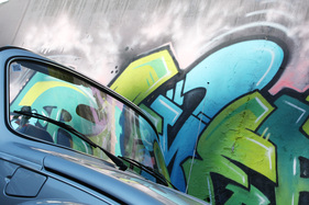 VW 1303 Cabriolet (1979) - die grosse, gebogene Windschutzscheibe gab es erst mit dem Modell 1303