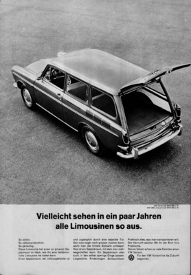 VW 1500 Variant (1965) - Werbung: Vielleicht sehen in ein paar Jahren alle Limousinen so aus