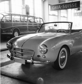 VW Beutler Cabriolet (1954) - gefällige und augenscheinlich aerodynamische Front der Sonderkarosserie - Genfer Automobilsalon 1954
