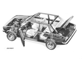 VW Derby (1977) – Schnittzeichnung eines Modells mit GLS-Ausstattung