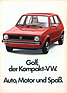 VW Golf (1974) - Werbung: Auto, Motor und Spass