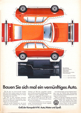 VW Golf (1974) - Werbung: bauen Sie mal ein vernünftiges Auto