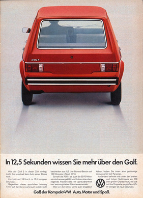 VW Golf (1974) - Werbung: in 12,5 Sekunden wissen Sie mehr über den Golf
