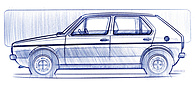 Bild: VW Golf (1974) - Zeichnungen zur ersten Generation