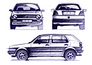 Image: VW Golf (1984) - Drawings of the second generation