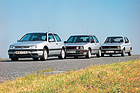 VW Golf (1994) - drei Generationen im Vergleich, vorne der GTI der dritten Baureihe, dahinter der Mk2 und der Ur-Golf