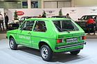 VW Golf I Elektro (1976) - steht hinten hoch, weil die Batterien fehlen (Techno Classica 2017)