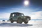 Bild: VW Iltis (1980) – Der hochgezogene Bug erlaubt das Anfahren steiler Böschungswinkel