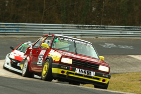 VW Jetta (1992) am ersten VLN-Rennen der Saison von 2019 (65. ADAC Westfalenfahrt) am Nürburgring