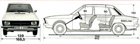 VW K 70 (1970) - Abmessungen VW K 70 (1970) - Abmessungen