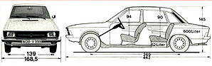 VW K 70 (1970) - Abmessungen