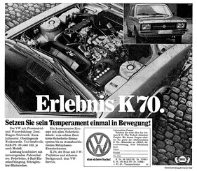 VW K 70 (1971) - Werbung in der Schweiz - Erlebnis K 70