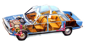 VW K 70 (1974) - Durchsichtszeichnung