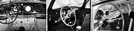 VW KDF (1939) - Cockpit, im Vergleich zu seinen Nachfahren von 1952 und 1962 (Source: Archive) VW KDF (1939) - Cockpit, im Vergleich zu seinen Nachfahren von 1952 und 1962 (Source: Archive)